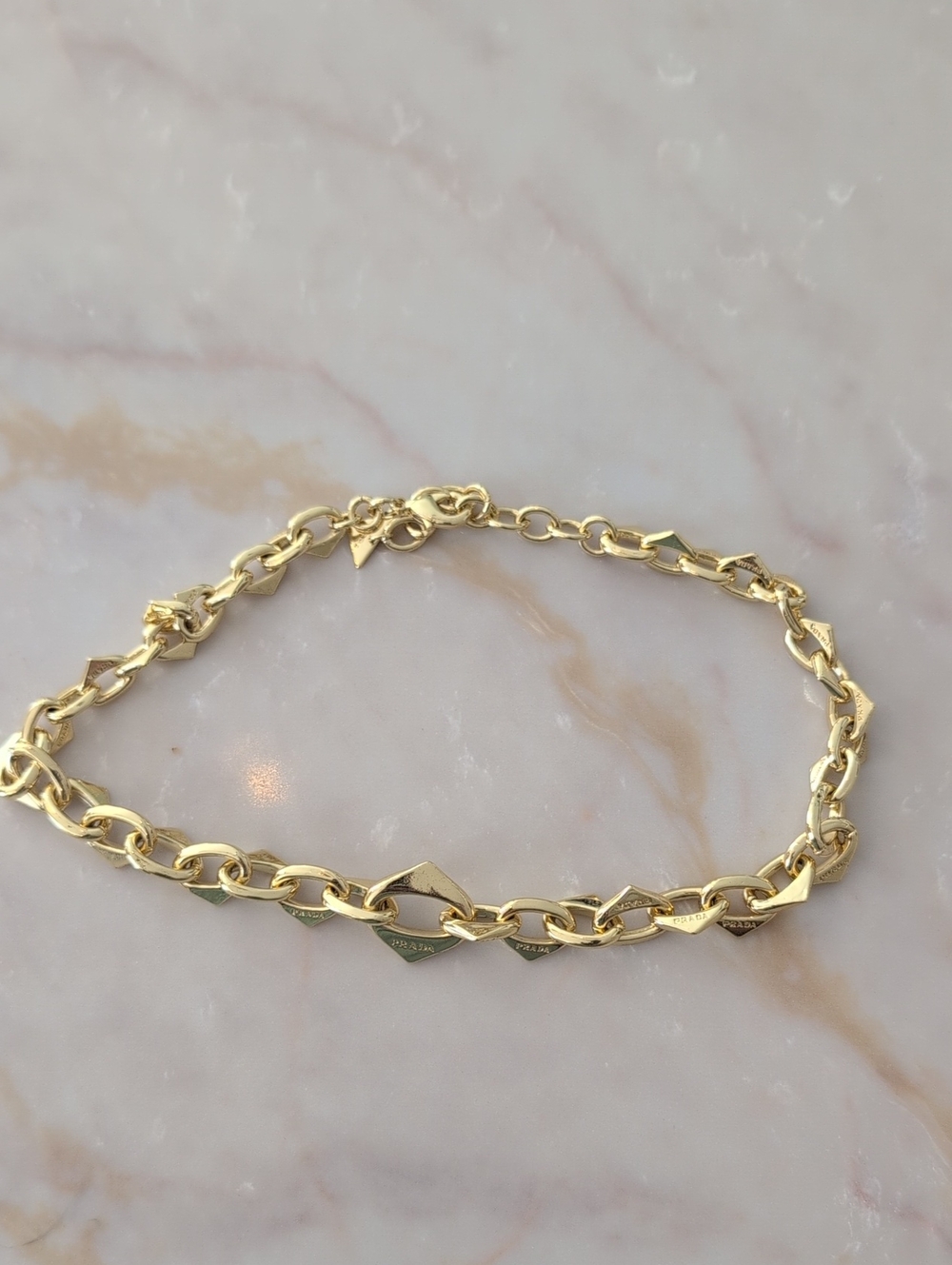Prada Gold-Tone Chain Link Bracelet - Women Jewelry